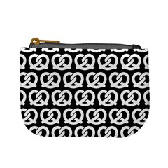 Black And White Pretzel Illustrations Pattern Mini Coin Purses by GardenOfOphir