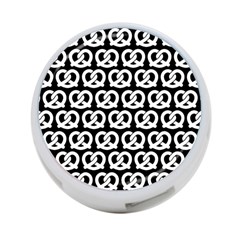 Black And White Pretzel Illustrations Pattern 4-port Usb Hub (two Sides)  by GardenOfOphir