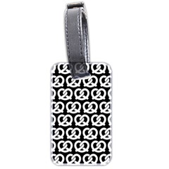 Black And White Pretzel Illustrations Pattern Luggage Tags (two Sides) by GardenOfOphir