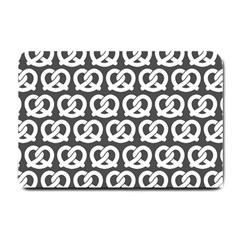 Gray Pretzel Illustrations Pattern Small Doormat  by GardenOfOphir