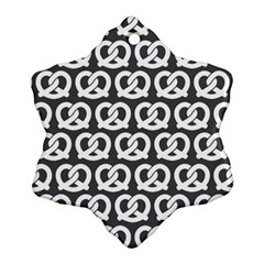 Gray Pretzel Illustrations Pattern Ornament (snowflake)  by GardenOfOphir