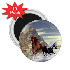 Beautiful Horses Running In A River 2 25  Magnets (10 Pack)  by FantasyWorld7