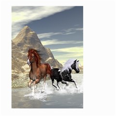 Beautiful Horses Running In A River Large Garden Flag (two Sides) by FantasyWorld7