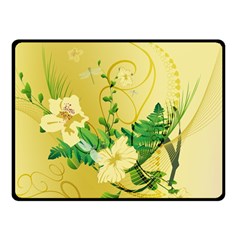 Wonderful Soft Yellow Flowers With Leaves Double Sided Fleece Blanket (small)  by FantasyWorld7