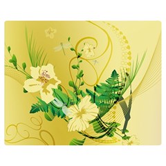 Wonderful Soft Yellow Flowers With Leaves Double Sided Flano Blanket (medium) 