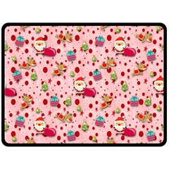Red Christmas Pattern Double Sided Fleece Blanket (large)  by KirstenStar