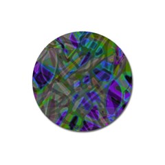 Colorful Abstract Stained Glass G301 Magnet 3  (round) by MedusArt