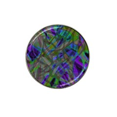 Colorful Abstract Stained Glass G301 Hat Clip Ball Marker by MedusArt