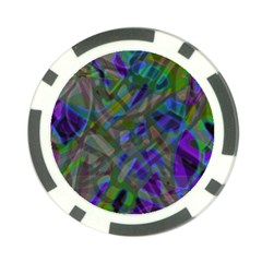 Colorful Abstract Stained Glass G301 Poker Chip Card Guards (10 Pack)  by MedusArt