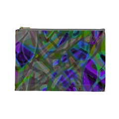 Colorful Abstract Stained Glass G301 Cosmetic Bag (large)  by MedusArt