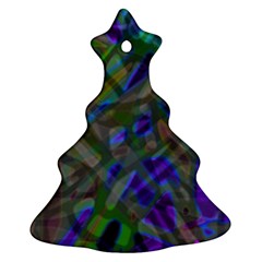 Colorful Abstract Stained Glass G301 Christmas Tree Ornament (2 Sides) by MedusArt