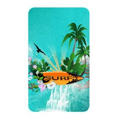 Surfboard With Palm And Flowers Memory Card Reader