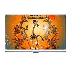 Funny, Cute Christmas Giraffe Business Card Holders by FantasyWorld7