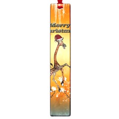 Funny, Cute Christmas Giraffe Large Book Marks by FantasyWorld7