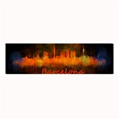 Barcelona City Dark Watercolor Skyline Large Bar Mats by hqphoto