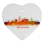 Barcelona City Art Ornament (Heart)  Front