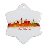 Barcelona City Art Snowflake Ornament (2-Side) Front