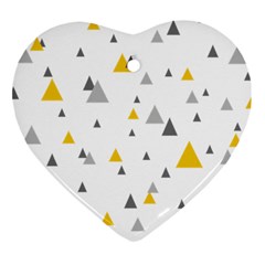 Pastel Random Triangles Modern Pattern Ornament (heart)  by Dushan