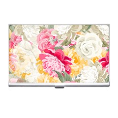 Colorful Floral Collage Business Card Holders by Dushan