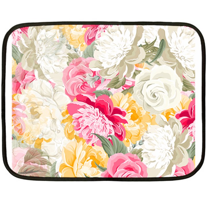 Colorful Floral Collage Double Sided Fleece Blanket (Mini) 