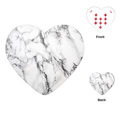 White Marble Stone Print Playing Cards (heart)  by Dushan