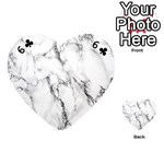 White Marble Stone Print Playing Cards 54 (Heart)  Front - Club6