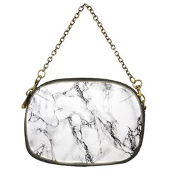White Marble Stone Print Chain Purses (one Side)  by Dushan
