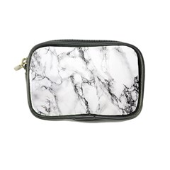 White Marble Stone Print Coin Purse by Dushan