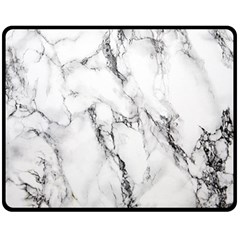 White Marble Stone Print Double Sided Fleece Blanket (medium)  by Dushan