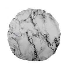 White Marble Stone Print Standard 15  Premium Flano Round Cushions by Dushan