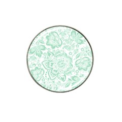 Mint Green And White Baroque Floral Pattern Hat Clip Ball Marker (4 Pack) by Dushan