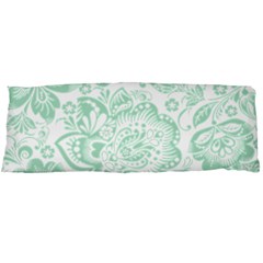 Mint Green And White Baroque Floral Pattern Body Pillow Cases (dakimakura)  by Dushan