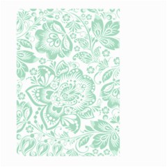 Mint Green And White Baroque Floral Pattern Large Garden Flag (two Sides)