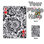 Black Floral Damasks Pattern Baroque Style Playing Cards 54 Designs  Front - Heart4