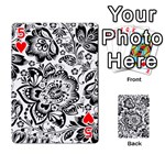 Black Floral Damasks Pattern Baroque Style Playing Cards 54 Designs  Front - Heart5