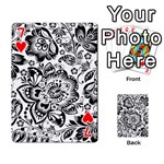 Black Floral Damasks Pattern Baroque Style Playing Cards 54 Designs  Front - Heart7