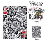 Black Floral Damasks Pattern Baroque Style Playing Cards 54 Designs  Front - Heart8