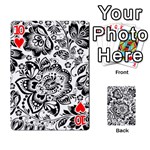 Black Floral Damasks Pattern Baroque Style Playing Cards 54 Designs  Front - Heart10