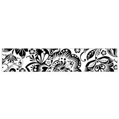 Black Floral Damasks Pattern Baroque Style Flano Scarf (small)  by Dushan