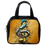 Music, Clef With Fairy And Floral Elements Classic Handbags (One Side) Front