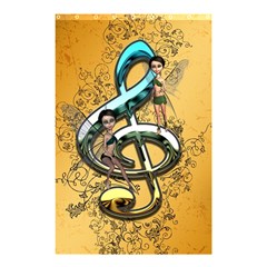 Music, Clef With Fairy And Floral Elements Shower Curtain 48  X 72  (small)  by FantasyWorld7