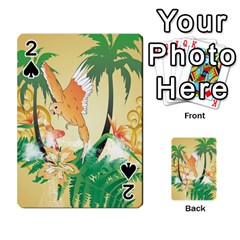 Funny Budgies With Palm And Flower Playing Cards 54 Designs  by FantasyWorld7
