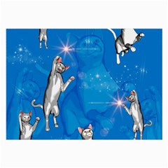 Funny, Cute Playing Cats With Stras Large Glasses Cloth (2-side) by FantasyWorld7