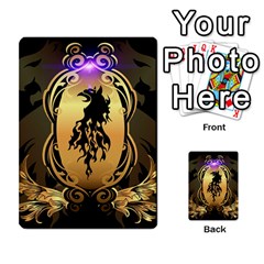 Lion Silhouette With Flame On Golden Shield Multi-purpose Cards (rectangle)  by FantasyWorld7