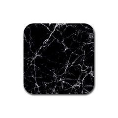 Black Marble Stone Pattern Rubber Square Coaster (4 Pack)  by Dushan