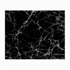 Black Marble Stone Pattern Small Glasses Cloth (2-side) by Dushan