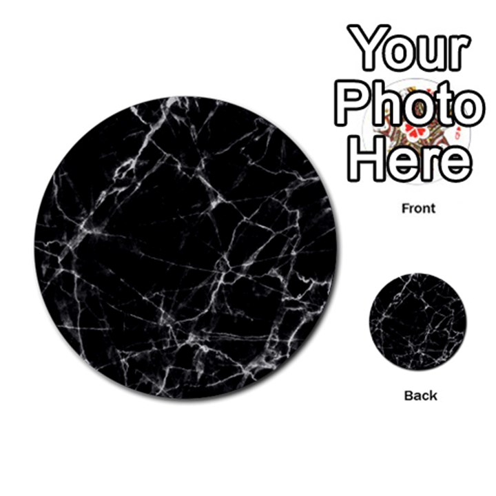 Black marble Stone pattern Multi-purpose Cards (Round) 