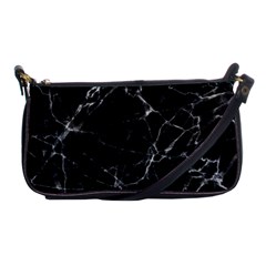 Black Marble Stone Pattern Shoulder Clutch Bags by Dushan