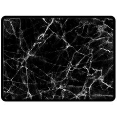 Black Marble Stone Pattern Fleece Blanket (large)  by Dushan