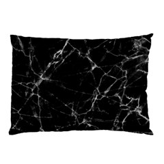 Black Marble Stone Pattern Pillow Cases (two Sides) by Dushan